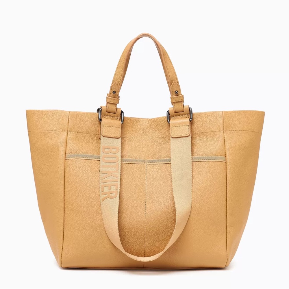 Botkier Bedford Leather Tote Work Bag (Camel) + Coach Tote Insert